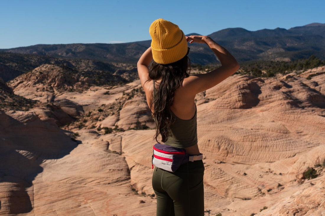 girl wearing fanny pack