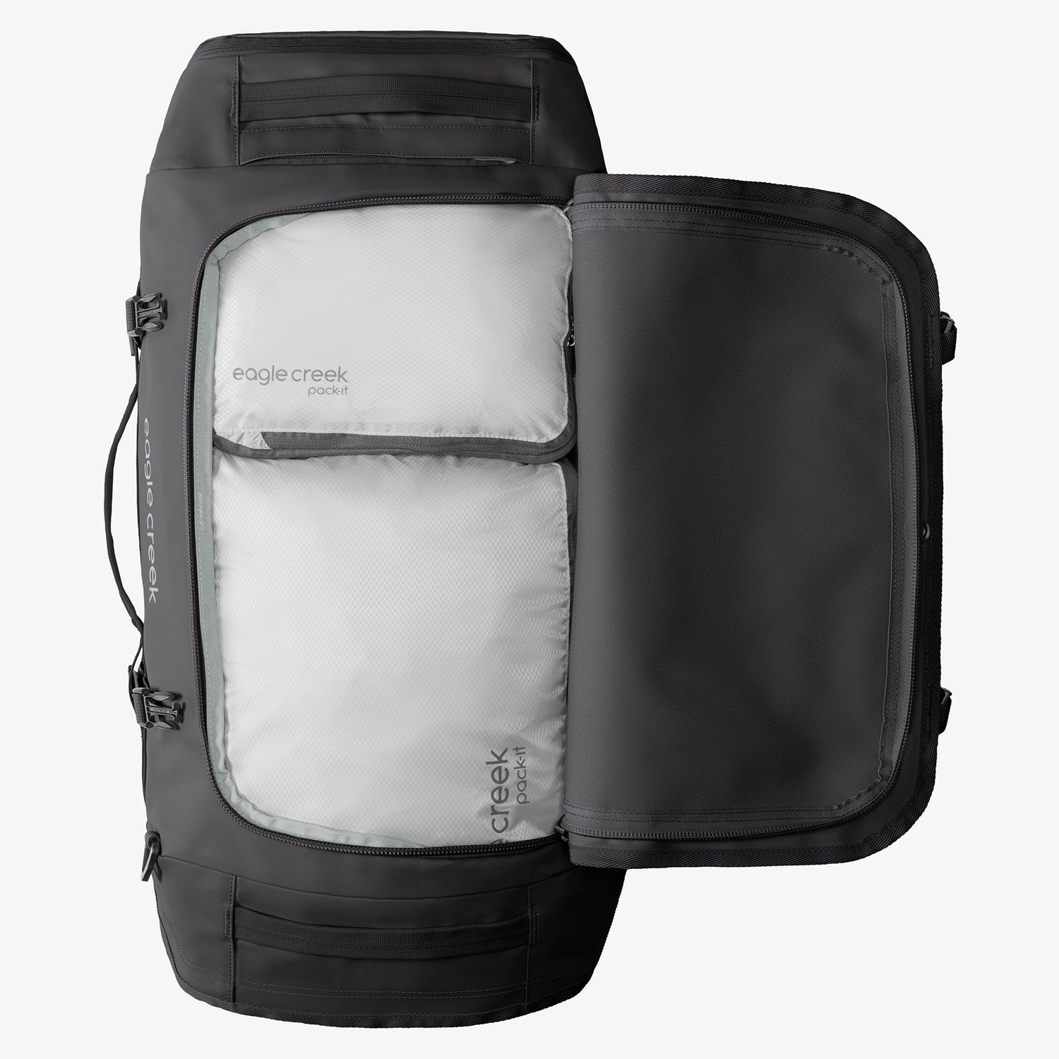Black Duffle Bag Internal Organization Eagle Creek